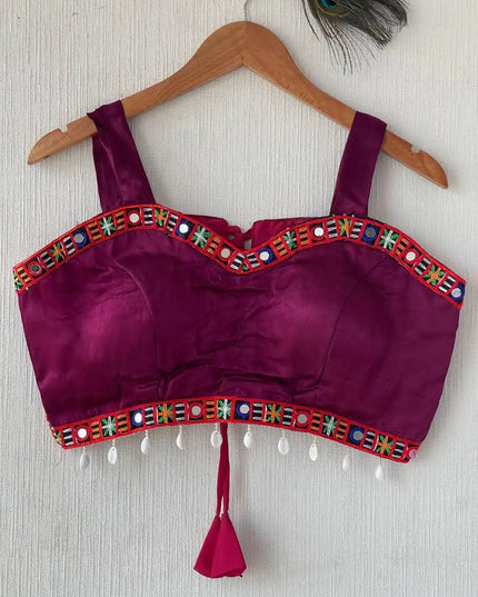 Ruhi Vol 50 Gajji Silk Plum Color Striped Blouse Collection