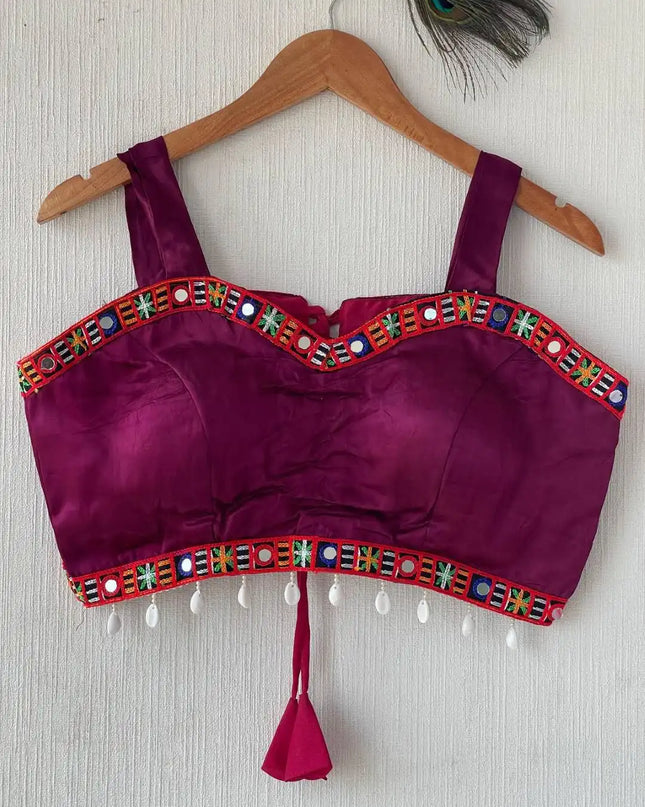 Ruhi Vol 50 Gajji Silk Plum Color Striped Blouse Collection
