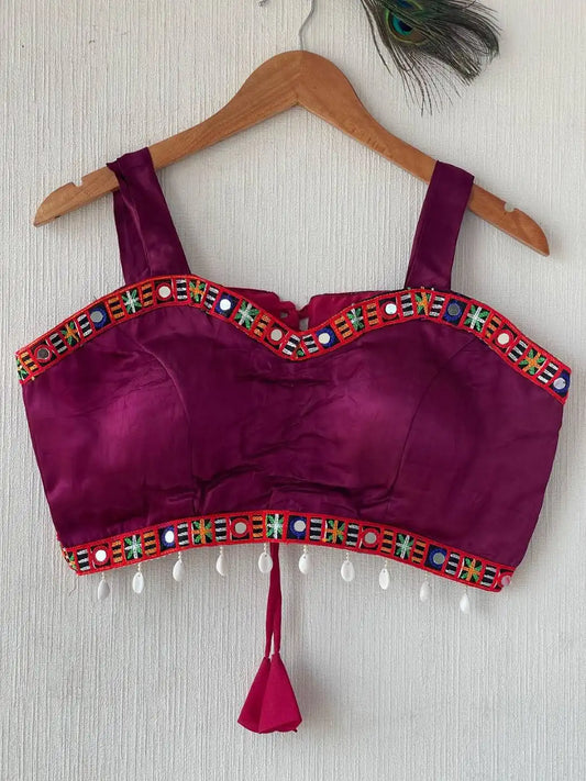 Ruhi Vol 50 Gajji Silk Plum Color Striped Blouse Collection