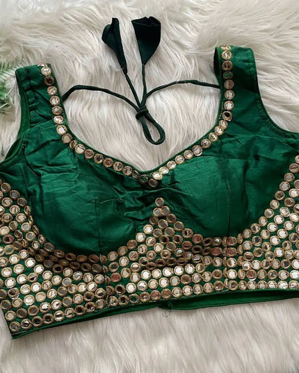 Ruhi Vol 53 Satin Darpan Sequence Wedding Green Blouse