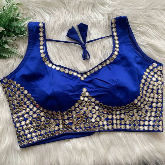 Ruhi Vol 53 Satin Darpan Sequence Wedding Blue Blouse