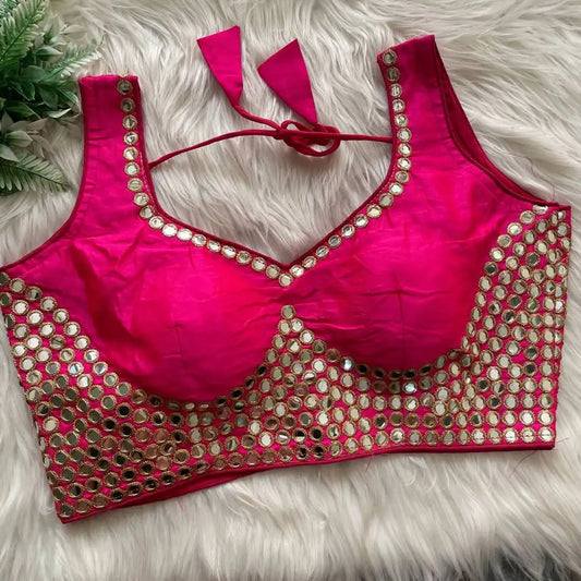 Ruhi Vol 53 Satin Darpan Sequence Wedding Pink Blouse