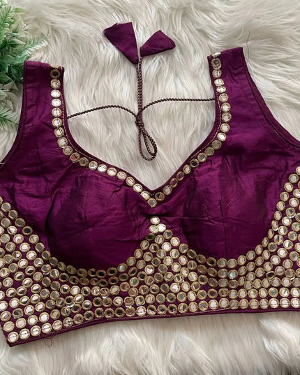 Ruhi Vol 53 Satin Darpan Sequence Wedding Purple Blouse