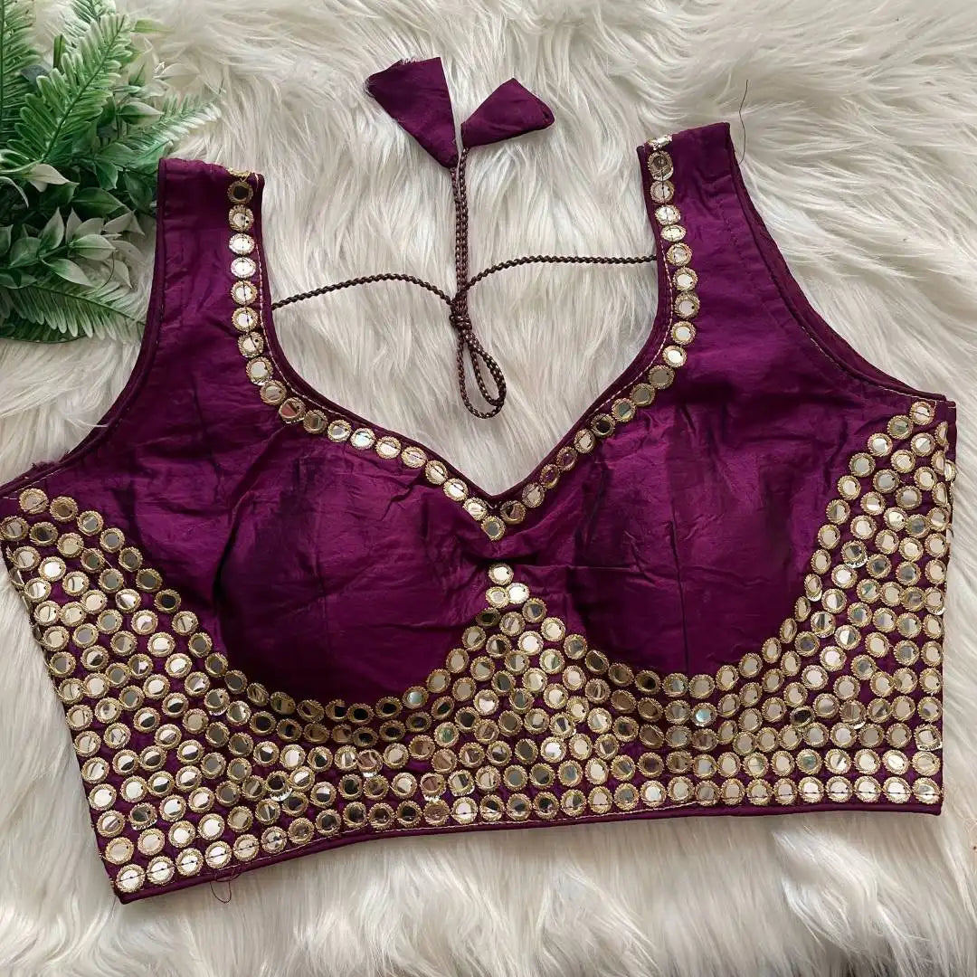 Ruhi Vol 53 Satin Darpan Sequence Wedding Purple Blouse
