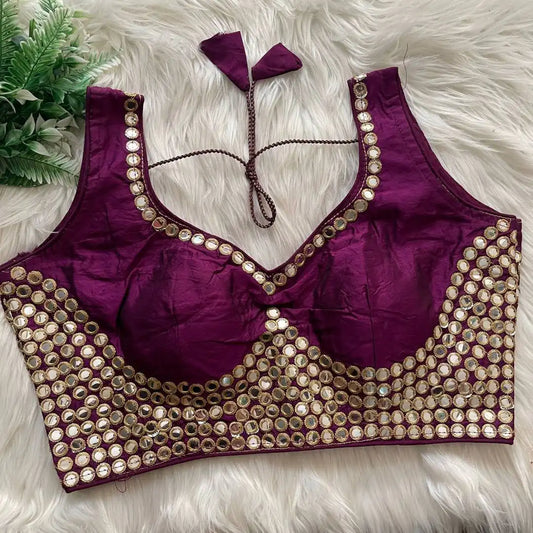 Ruhi Vol 53 Satin Darpan Sequence Wedding Purple Blouse