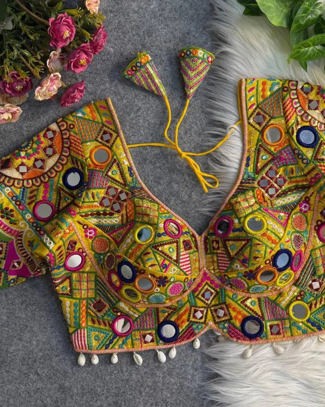 Ruhi Vol 55 Italian Silk Lime Color Navratri Garbha Collection