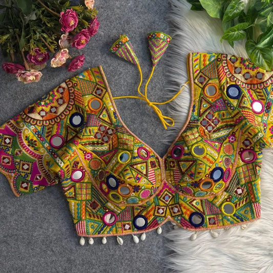 Ruhi Vol 55 Italian Silk Lime Color Navratri Garbha Collection