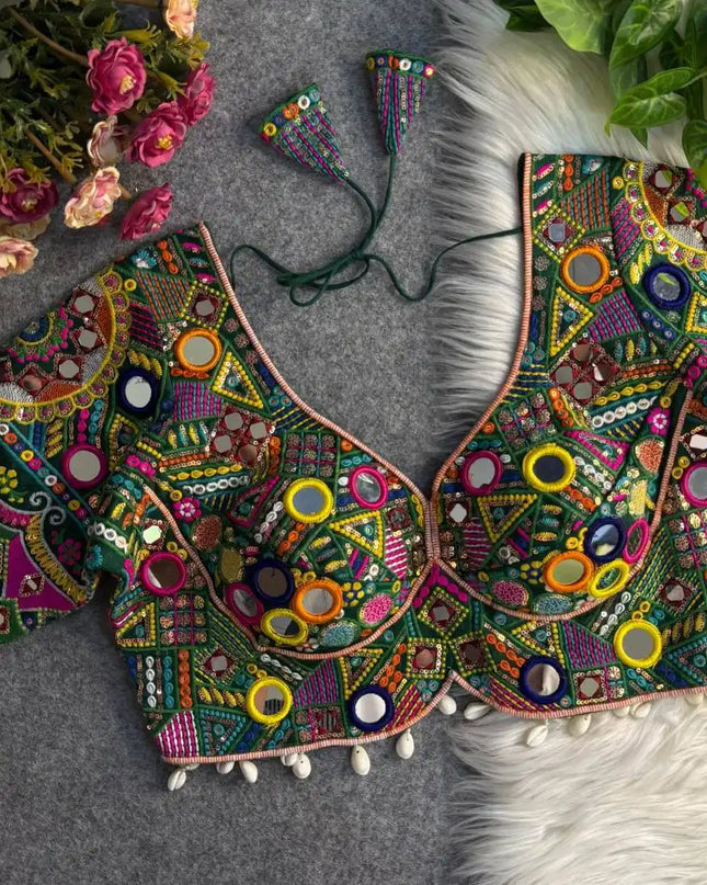 Ruhi Vol 55 Italian Silk Green Color Navratri Garbha Collection