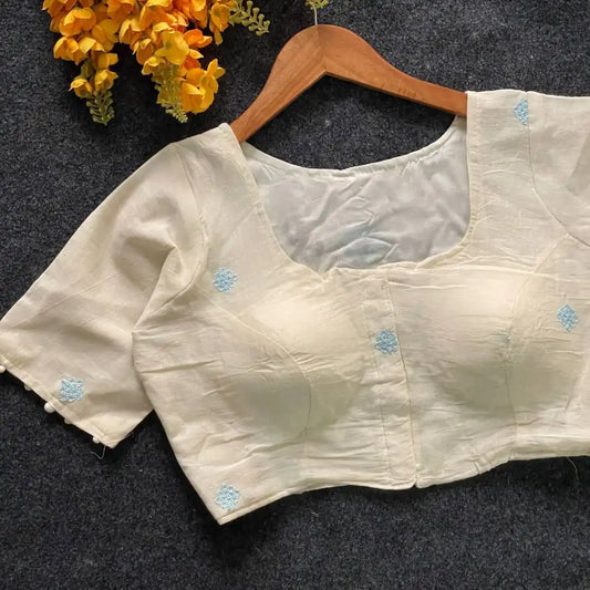 Ruhi Vol 56 Pure Khadi Cotton Blouse Heavy Work Design