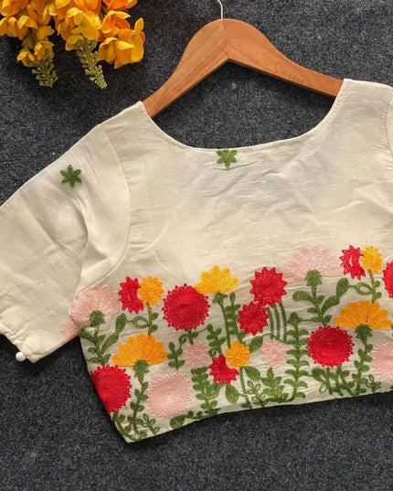Ruhi Vol 56 Pure Khadi Cotton Blouse Heavy Work Fancy Sleeve