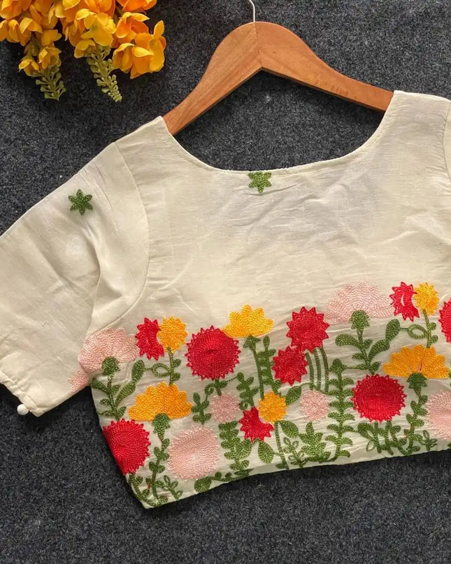 Ruhi Vol 56 Pure Khadi Cotton Blouse Heavy Work Fancy Sleeve
