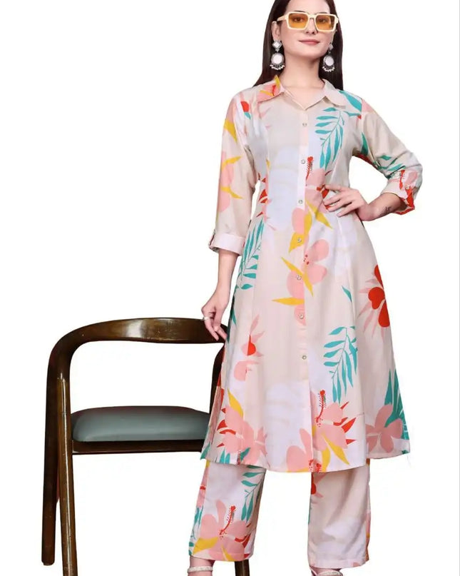 RM Rayon Digital Print Long Co Ord Western Suit
