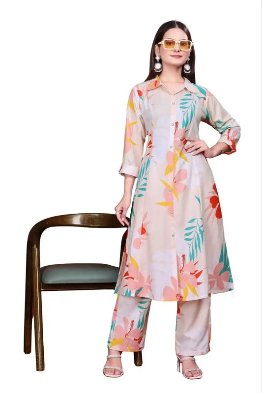 RM Rayon Digital Print Long Co Ord Western Suit