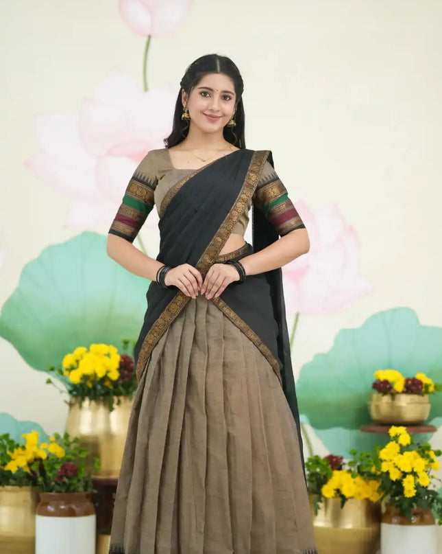 Vally Vol 83 Cotton Silk South Style Half Lehenga Saree Online 2025