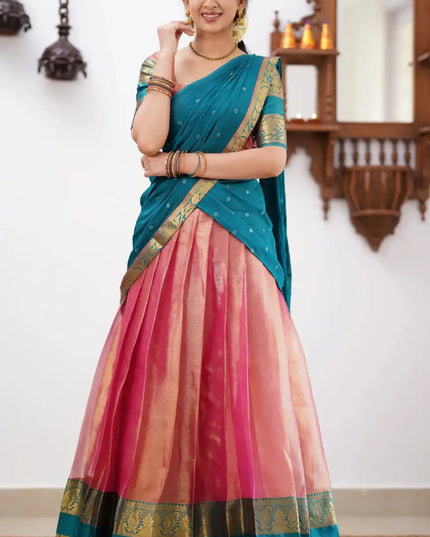 Vally Vol 80 Cotton Silk South Style Half Lehenga Saree Online