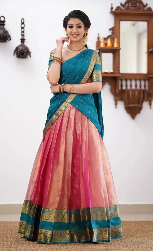 Vally Vol 80 Cotton Silk South Style Half Lehenga Saree Online