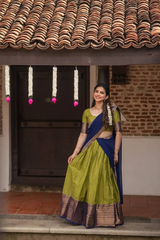 Vally Vol 76 Cotton Silk South Style Half Lehenga Saree 2025