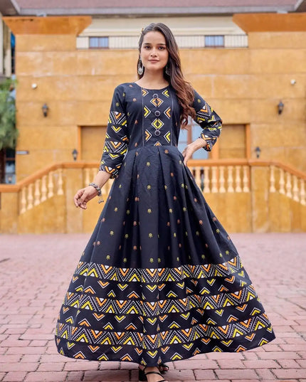 Aradhna 2032 Rayon Anarkali Long Flair Gown Ternding