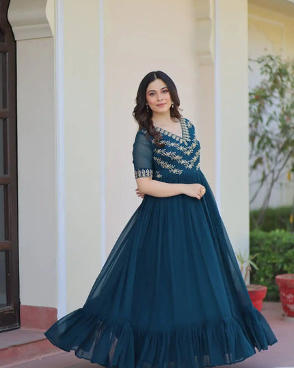 Moni 1172 Faux Blooming Designer Gown Collections