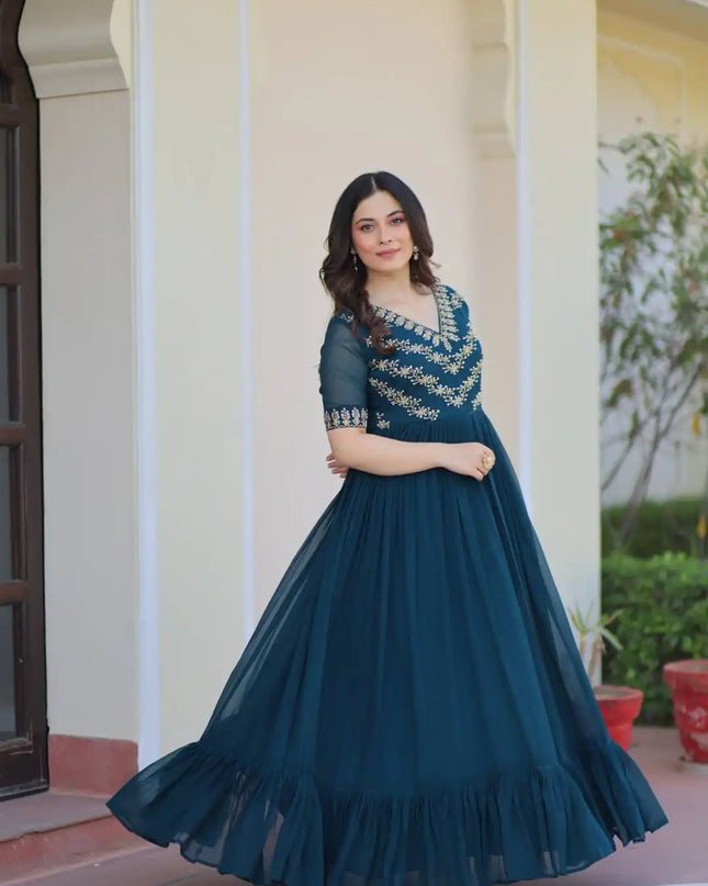 Moni 1172 Faux Blooming Designer Gown Collections