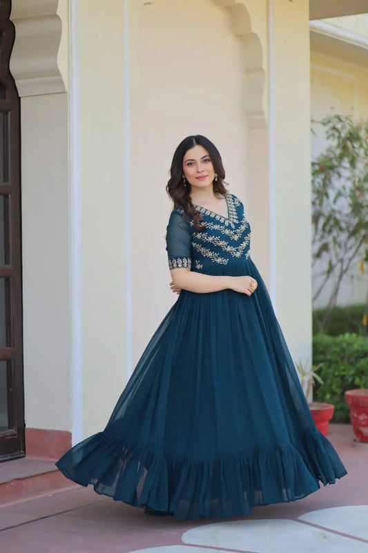 Moni 1172 Faux Blooming Designer Gown Collections