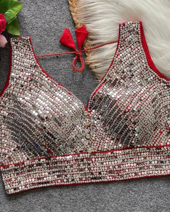 Ruhi Vol 57 Readymade Blouse Mirror Sequence Work Design