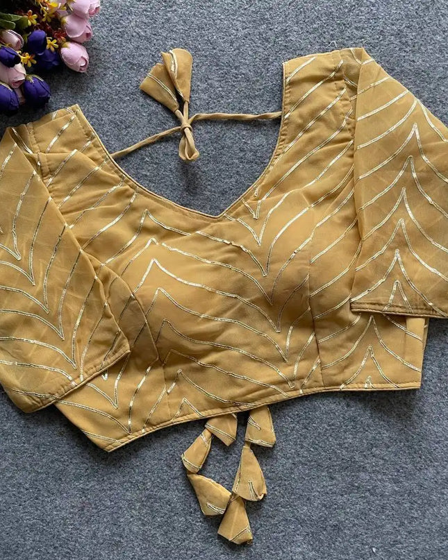 Ruhi Vol 58 Amber Color Georgette Blouse With Gota Patti Collection
