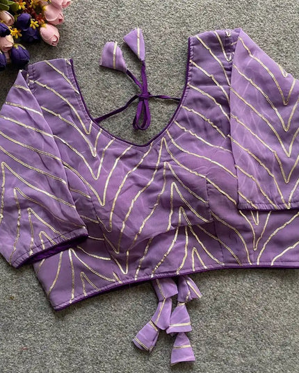 Ruhi Vol 58  Amethyst Color Georgette Blouse With Gota Patti Collection