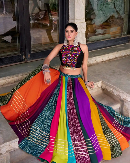 WMN 1703 Rayon Printed Long Flair Navratri Chaniya Choli 2025