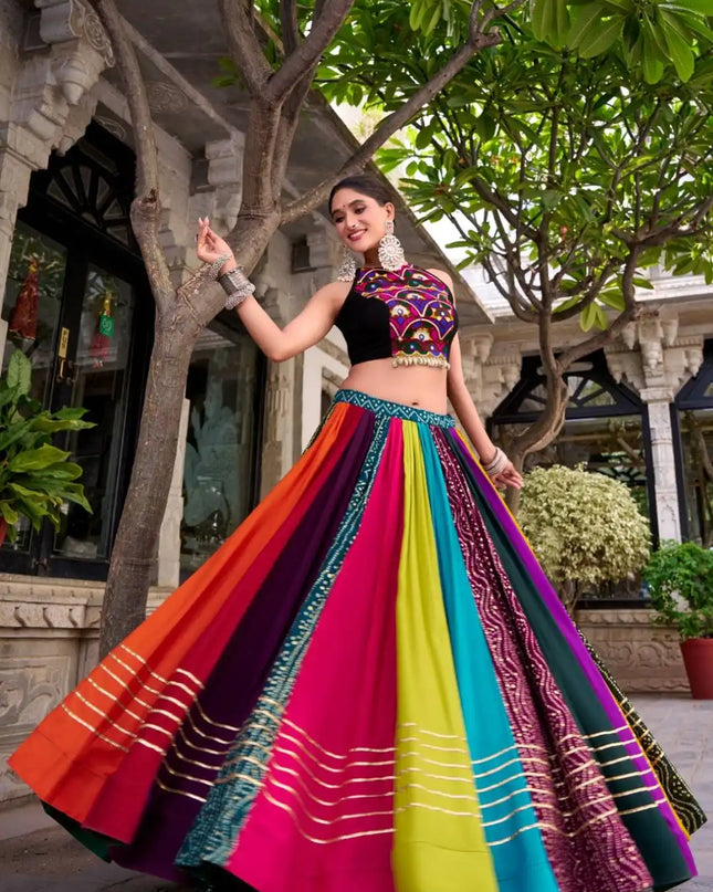 WMN 1703 Rayon Printed Long Flair Navratri Chaniya Choli 2025
