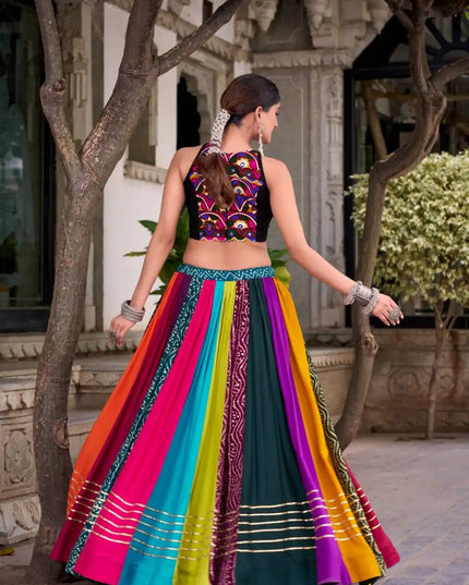 WMN 1703 Rayon Printed Long Flair Navratri Chaniya Choli 2025