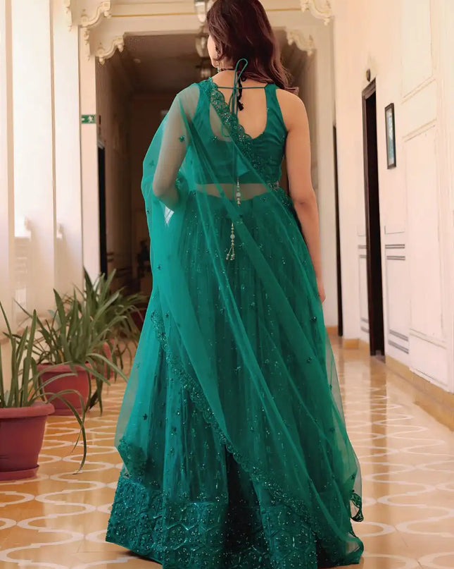 Zeel 15056 Soft Net Teal Color Lehenga Choli Collection