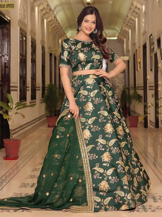 Zeel 17420 Green Lehenga Choli Heavy Work