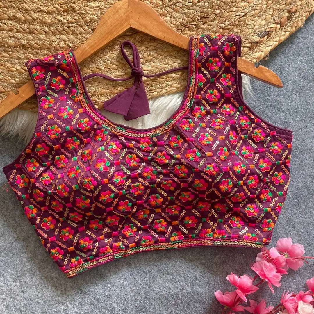 Ruhi Vol 59 Row Silk  Plum Color Readymade Blouse