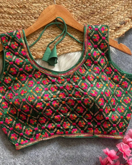 Ruhi Vol 59 Row Silk Green Color Readymade Blouse