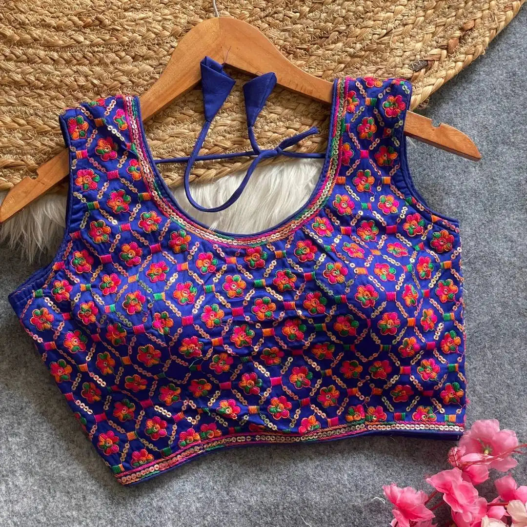 Ruhi Vol 59 Row Silk Blue Color Readymade Blouse