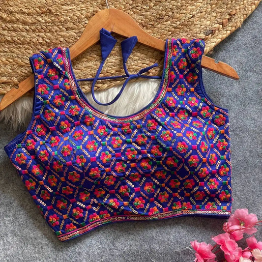 Ruhi Vol 59 Row Silk Blue Color Readymade Blouse