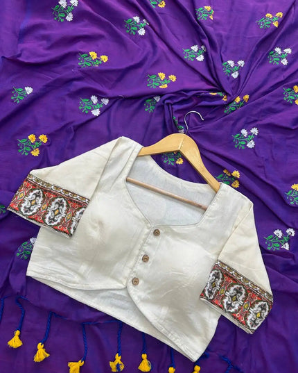 SS1089 Mal Cotton Saree With Murgun Style Readymade Blouse