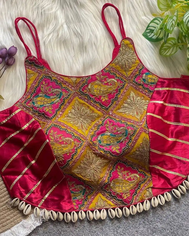 Murnal Navrang Kediyu Crimson Color Gaji Silk Readymade Blouse