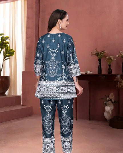 AEA25 597 Magic Slub Digital Printed Co Ord Set Collection
