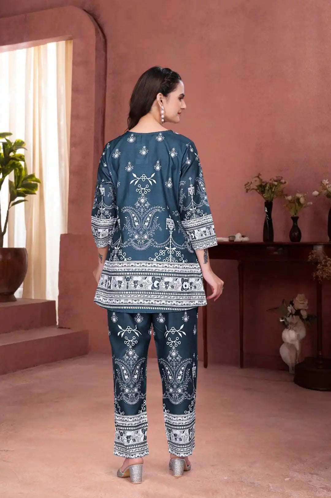 AEA25 597 Magic Slub Digital Printed Co Ord Set Collection