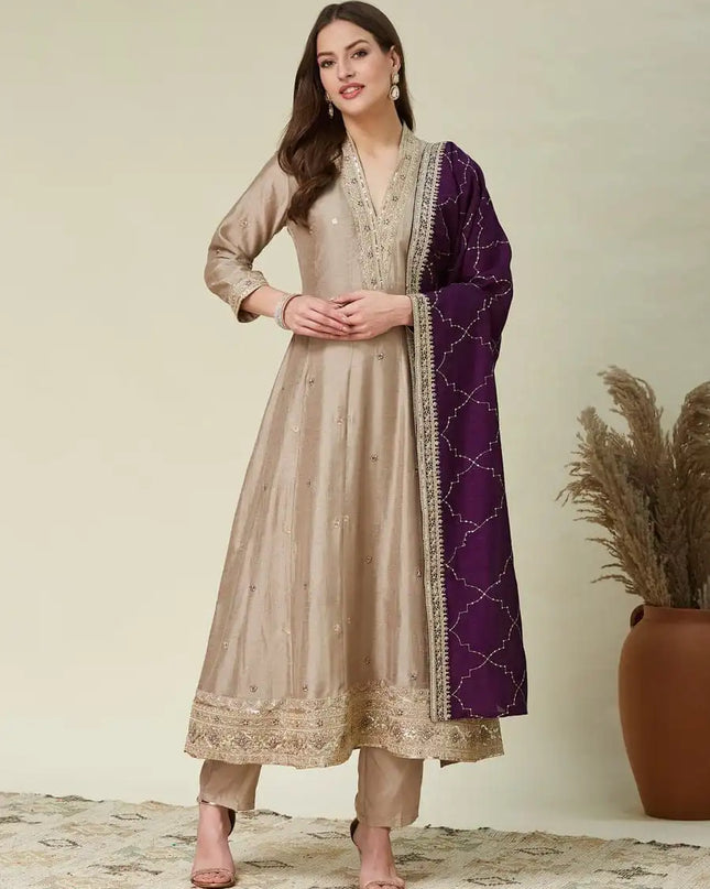 Beauty J 1007 Vichhitra Silk Anarkali Readymade Dress Trending Collection
