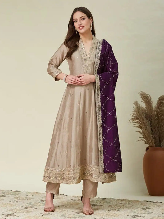 Beauty J 1007 Vichhitra Silk Anarkali Readymade Dress Trending Collection