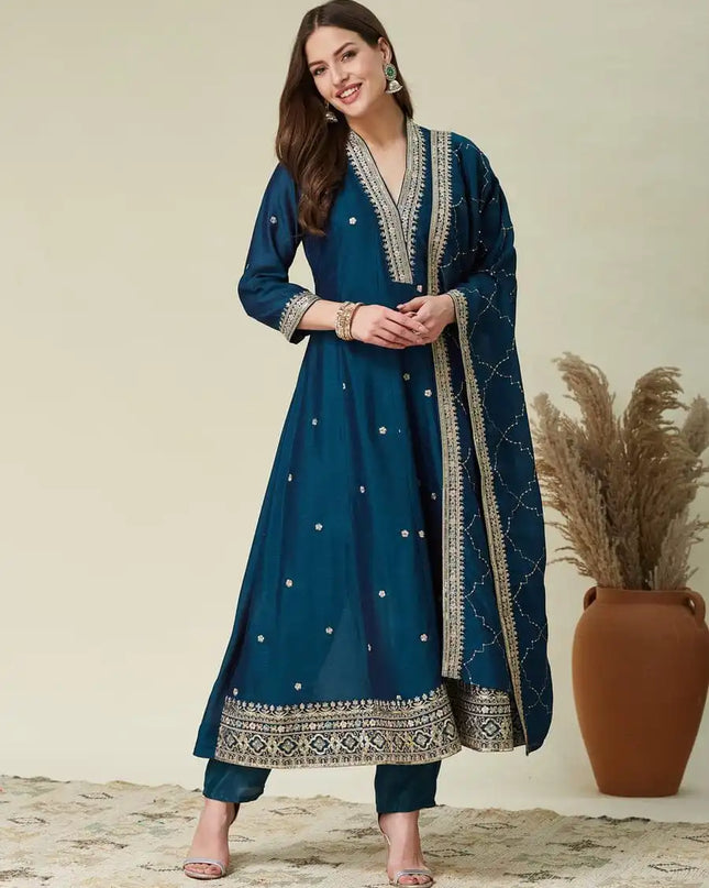 Beauty J 1007 Vichhitra Silk Anarkali Readymade Dress Collection