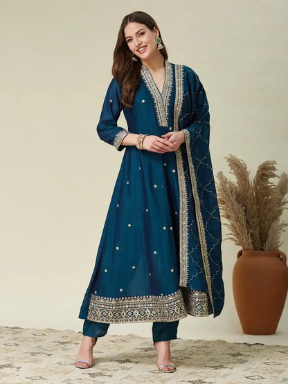 Beauty J 1007 Vichhitra Silk Anarkali Readymade Dress Collection