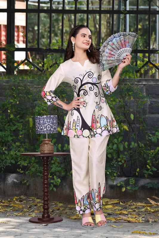AEA25 589 Magic Slub Printed Co Ord Set Collection 2025