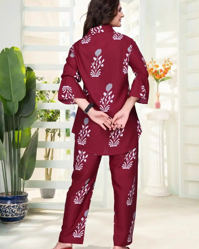 AEA24 574 Rayon Digital Printed Co Ord Set Collection 2025