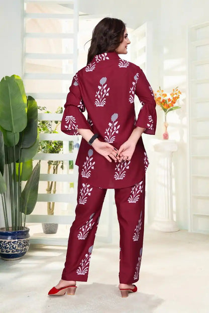 AEA24 574 Rayon Digital Printed Co Ord Set Collection 2025