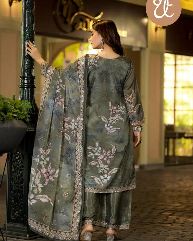 Threadthrill Soft Chinon 3 pcs Digital Printed Kurti Collection