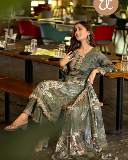 Threadthrill Soft Chinon 3 pcs Digital Printed Kurti Collection